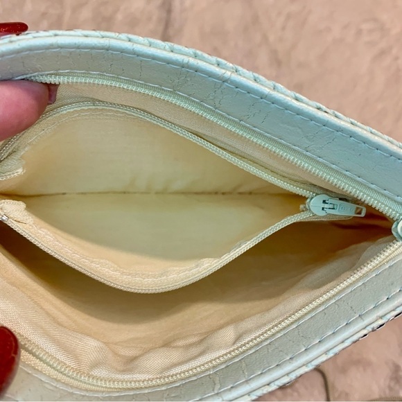 SALE! Vintage Purse Cream Metallic Chainmail Rope Strap Gold interior Zip Pocket - Picture 10 of 16